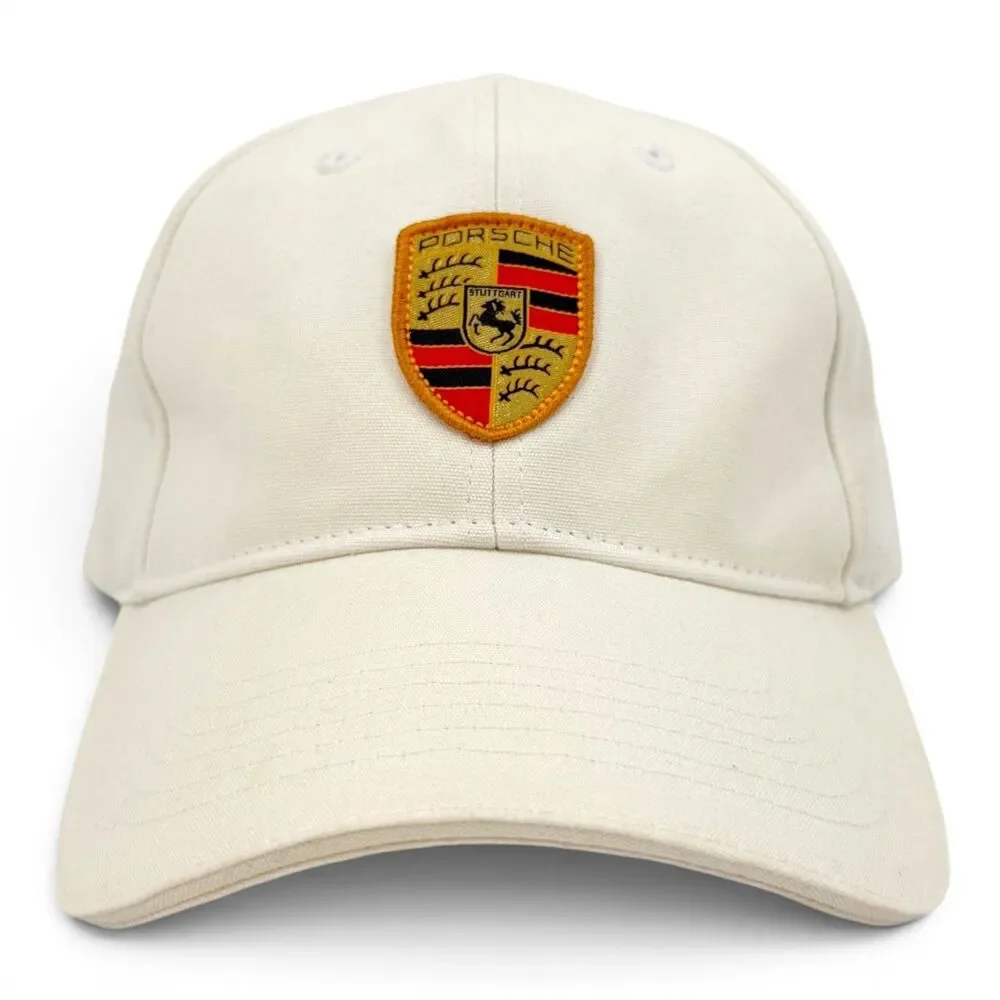 NWT Porsche Crest Adjustable Essential Baseball Cap Cream